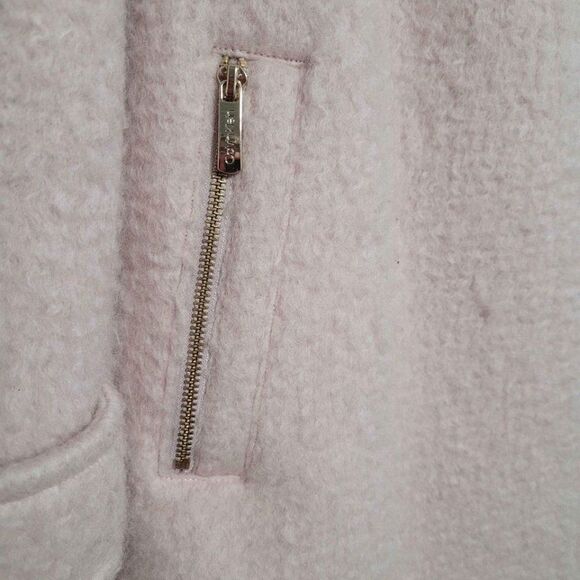 Calvin Klein Faux-Fur-Trimmed Asymmetrical Walker Coat-Size Large - Picture 9 of 10